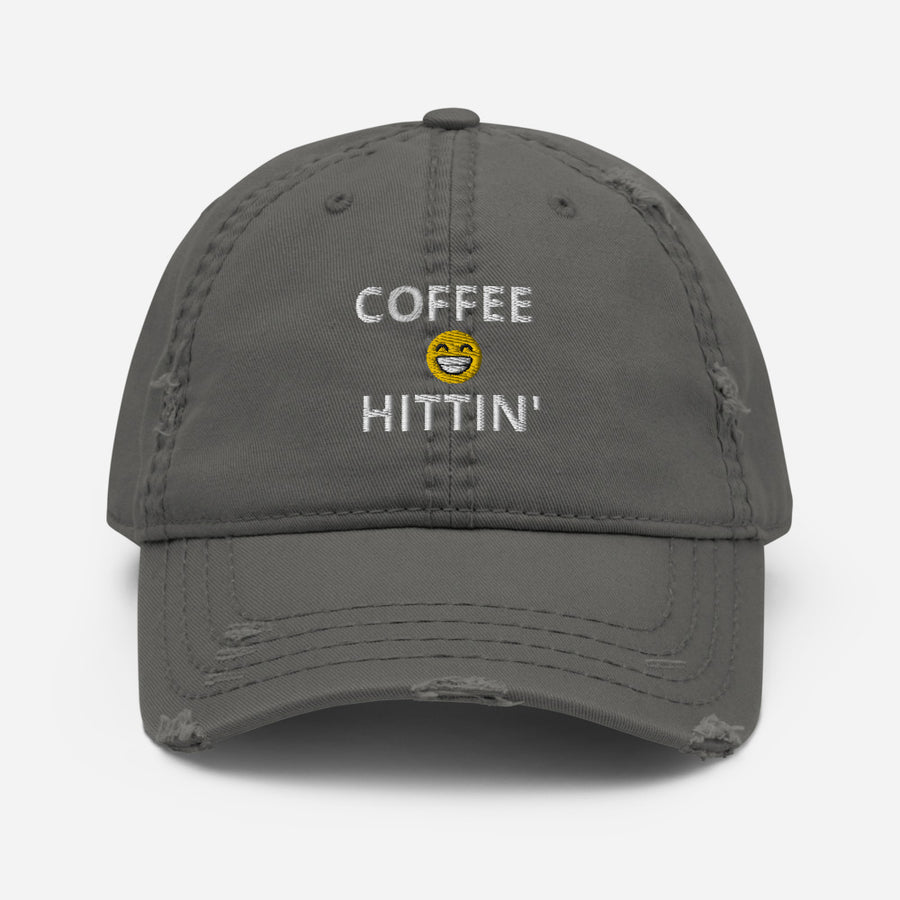 Coffee Hittin' Distressed Dad Hat