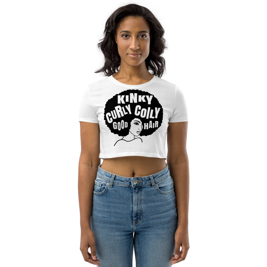 Kinky Curly Hair Organic Crop Top