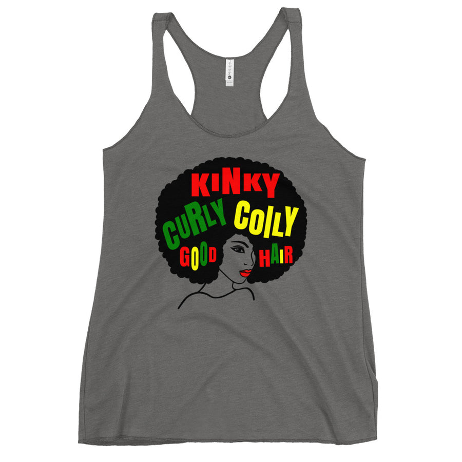 Kinky Curly Hair Women's Racerback Tank